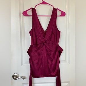 NWT Bcbg MaxAzria Satin top burgundy small